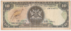 TRINIDAD TOBAGO 10 DOLARI DOLLARS 1985 XF foto