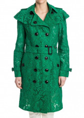 Burberry Double Breasted Coat Green foto