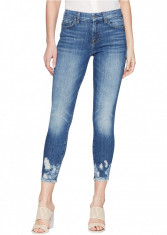 7 For All Mankind The Ankle Skinny w/ Bleach &amp;amp; Holes at Hem in Desert Oasis 2 Desert Oasis 2 foto