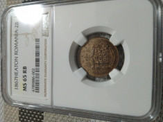 2 bani 1867 h ms65 ngc unc foto