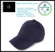 In Stoc! Sapca Calvin Klein Bleumarina - Reglabila - Bumbac - Cod k40k400101x foto