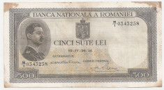 ROMANIA 500 LEI 1936 VF foto