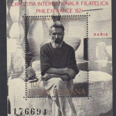 ROMANIA 1981 LP 1054 EXPOZITIA FILATELICA PHILEXFRANCE COLITA MNH