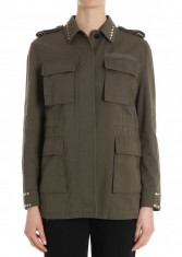 Valentino Garavani Cotton Field Jacket (Rockstud Untitled) Green foto