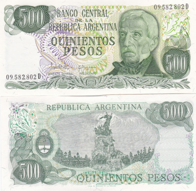 Argentina 500 Pesos 1977-82 UNC foto