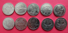 10 monede jubiliare BNR,a 10 lei 1995-1996 :6 atlanta,3 fao,1fotbal foto