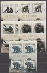 DB Burundi Fauna Gorila 5 MS MNH foto