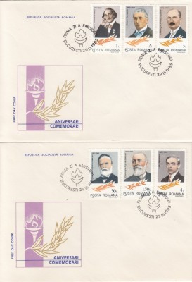 ROMANIA 1985 LP 1120 ANIVERSARI COMEMORARI SERIE FDC foto