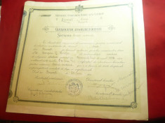 Diploma- Certificat Absolvire Liceul Gh.Lazar 1911 Bucuresti foto