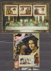 DB Guinea Arta Leonardo da Vinci Pictura MS + SS MNH foto