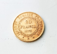 Franta 20 Francs 1879 aur foto