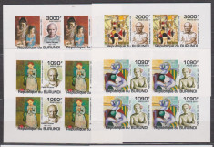 DB Burundi Pictura Picasso 4 MS nedantelate MNH foto