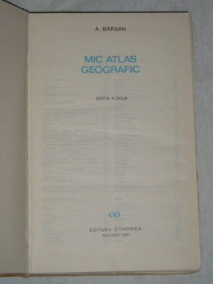 myh 722 - MIC ATLAS GEOGRAFIC - A BIRSAN - ED 1968 foto