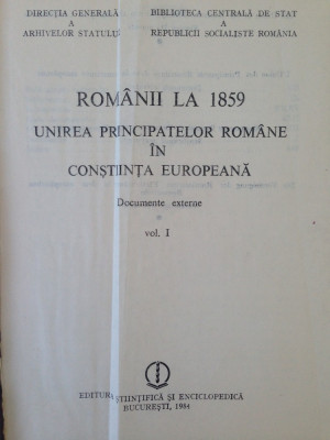 Romanii la 1859-Unirea Principatelor romane in constiinta europerana foto