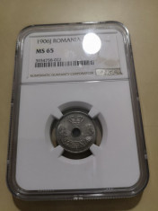 Moneda Romania 5 Bani 1906J UNC NGC MS 65 Piesa de colectie foto