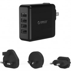 Incarcator retea GSM Orico DSP-4U Wall Charger, 4x USB, adaptor UK, AU, EU,... foto