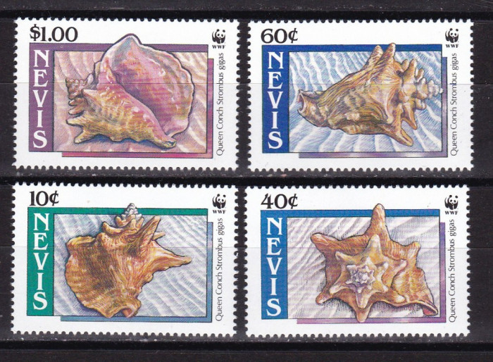 Nevis 1990 fauna marina MI 523-526 MNH w53