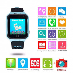 CEAS PENTRU COPII SMARTWATCH SmartWatch pentru copii cu GPS, camera foto, functie telefon, lanterna, touch screen, buton SOS, culoare Albastru foto