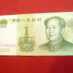 Bancnota 1 yuan China 1999 cu Mao Tze Dun