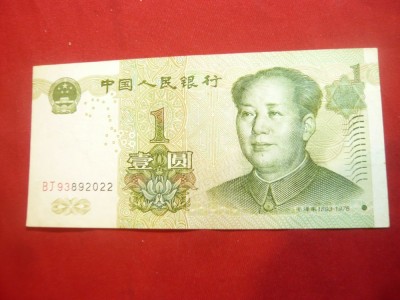 Bancnota 1 yuan China 1999 cu Mao Tze Dun foto
