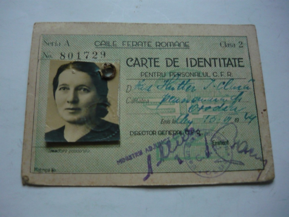 Carte de identitate pentru personalul CFR, 1949, Romania 1900 - 1950,  Documente | Okazii.ro