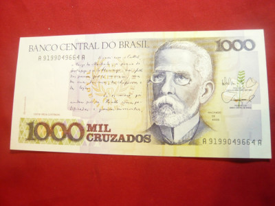 Bancnota 1000 Cruzados Brazilia 1987 foto