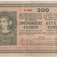 AUSTRIA UNGARIA 200 KRONEN KORONA 1918 VF