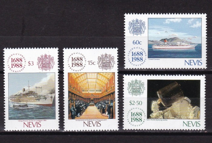 Nevis 1988 navigatie aniversare MI 501-504 MNH