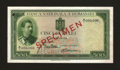 ROMANIA - 500 lei - 1934 SPECIMEN . SUPER PRET ! foto