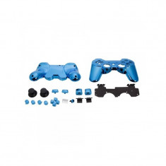 Carcasa Plastic + Butoane Controller PS3 Culoare Metallic Albastru foto