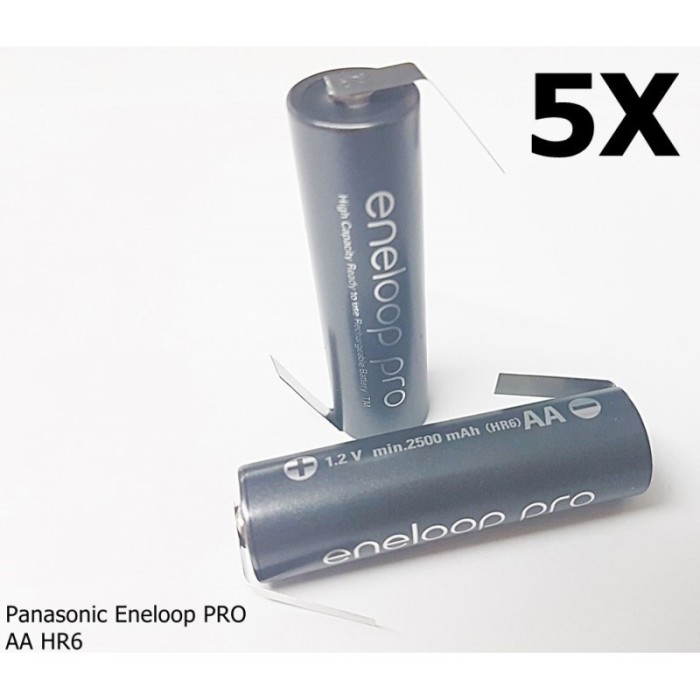 Eneloop PRO AA HR6 Reincarcabile cu Urechi de lipi Set 5 Bucăți, Tip Urechi de lipire in Z Eneloop PRO AA HR6 Reincarcabile cu Urechi de lipi Set 5 Bucăți, Tip Urechi de lipire in Z