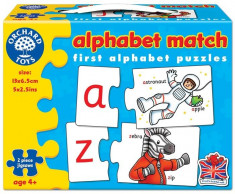 Joc Educativ - Puzzle In Limba Engleza Invata Alfabetul Prin Asociere Alphabet Match foto