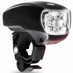 Far bicicleta, cu led, 5 led-uri, culoare negru, TIP II, lanterna foto