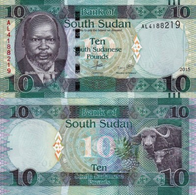 SUDANUL DE SUD 10 pounds 2015 UNC!!! foto