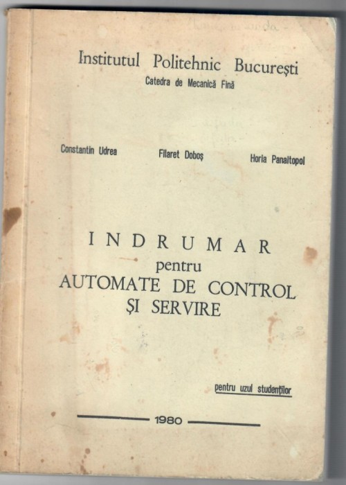 Indrumar pentru automate de control si servire, C. Udrea, Dobos, Panaitopol