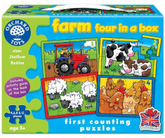 Set 4 Puzzle La Ferma (4 6 8 Si 12 Piese) Farm Four In A Box foto