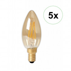 LED Filament E14 240V 3.5W 200lm B35, Gold 2100K D Set 5 Buca?i foto