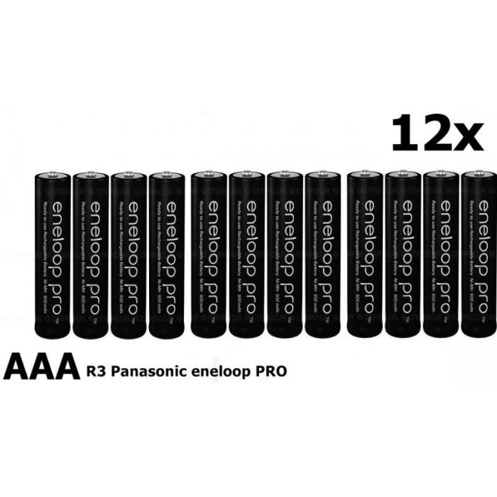 AAA R3 Panasonic Eneloop PRO Rechargeable Battery Set 12 Bucăți AAA R3 Panasonic Eneloop PRO Rechargeable Battery Set 12 Bucăți