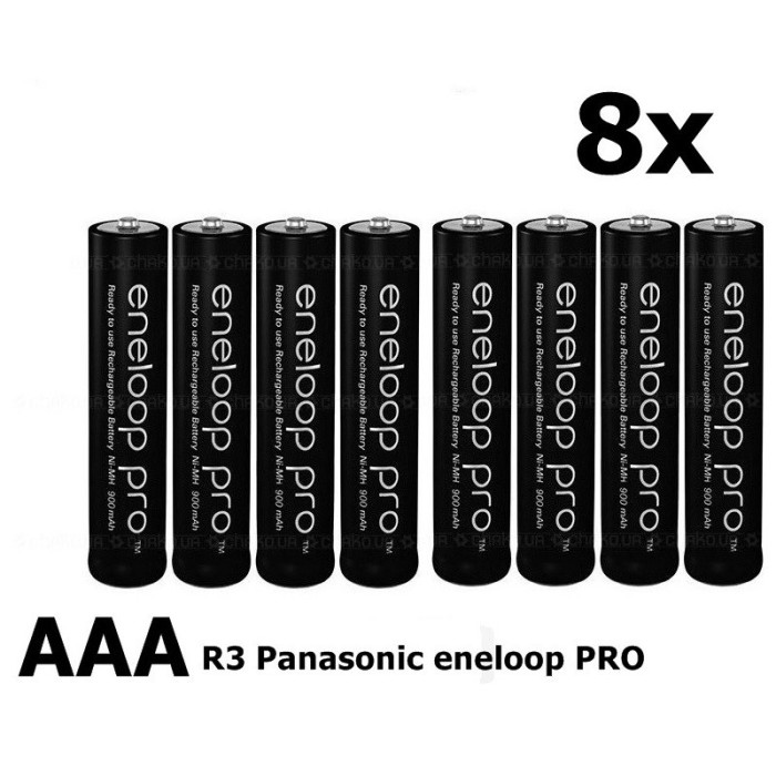 AAA R3 Panasonic Eneloop PRO Rechargeable Battery Set 8 Bucăți AAA R3 Panasonic Eneloop PRO Rechargeable Battery Set 8 Bucăți