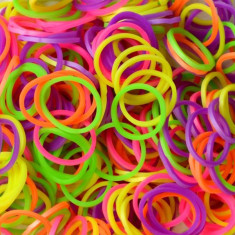 Elastice Rainbow Loom - Neon Mix - 300 Buc. foto