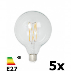 Vintage LED Lamp 240V 4W 350lm E27 GLB125 Cristal Set 5 Buca?i foto