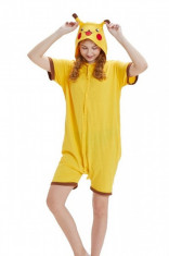 PJM66-98 Pijama intreaga cu pantaloni scurti, model pikachu foto