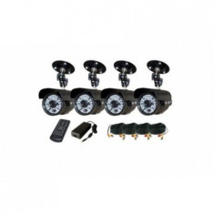 Sistem supraveghere CCTV kit DVR 4 camere exterior/interior foto