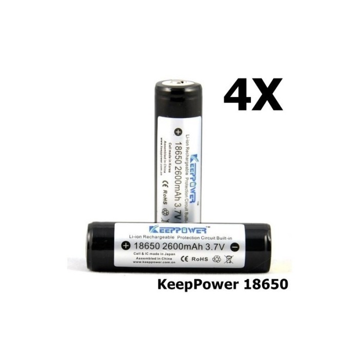KeepPower 18650 2600mAh baterie reîncărcabilă Set 4 Bucăți KeepPower 18650 2600mAh baterie reîncărcabilă Set 4 Bucăți