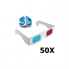 3D Red-Cyan Ochelari 3D din Carton Set 50 Buca?i foto