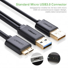 USB 3.0 A Male to Micro B Male Cable + charging Lungime 1 Metru foto