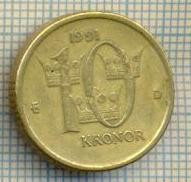 11238 MONEDA -SUEDIA(SVERIGE) - 10 KRONOR -ANUL 1991MEDAL -STAREA CARE SE VEDE foto