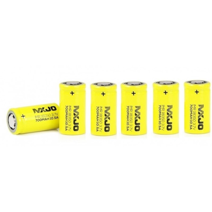 MXJO IMR18350F 700mAh 10.5A Unprotected Set 6 Bucăți, Tip Fara buton MXJO IMR18350F 700mAh 10.5A Unprotected Set 6 Bucăți, Tip Fara buton