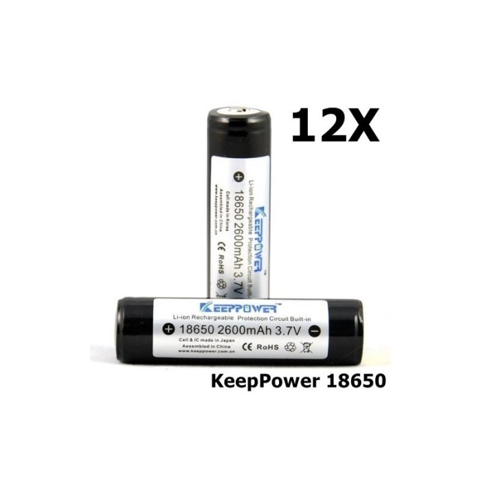 KeepPower 18650 2600mAh baterie reîncărcabilă Set 12 Bucăți KeepPower 18650 2600mAh baterie reîncărcabilă Set 12 Bucăți