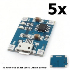 5V Micro USB 1A 18650 Battery Charging Board Modul Set 5 Buca?i foto